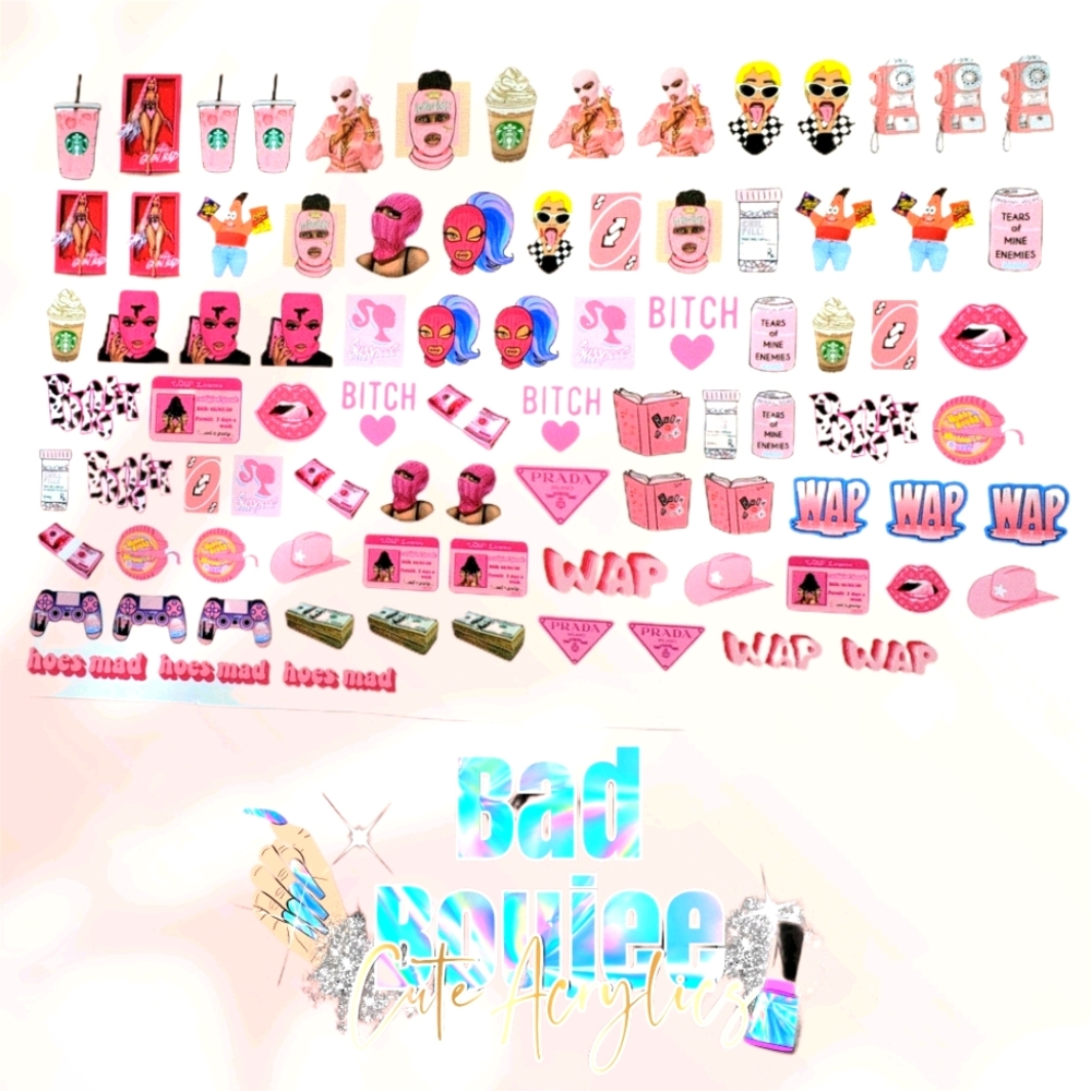 90 pcs nail Art water decal stickers